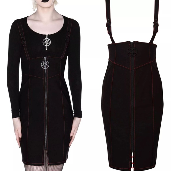 Killstar Dresses & Skirts - Killstar Adversary Lace-Up Midi Suspender Skirt XXL NWT
